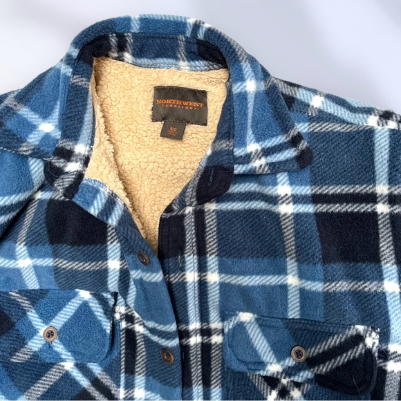 Northwest Territory Winter Coat Jacket Small Blue Plaid - Picture 3 of 16